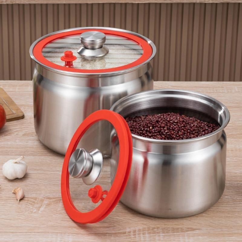 Auslaufsichere Edelstahl-Küchenaufbewahrungsgläser Rostbeständig Große Kapazität Luftdichte Behälter für Trockenwaren Getreide Kaffee