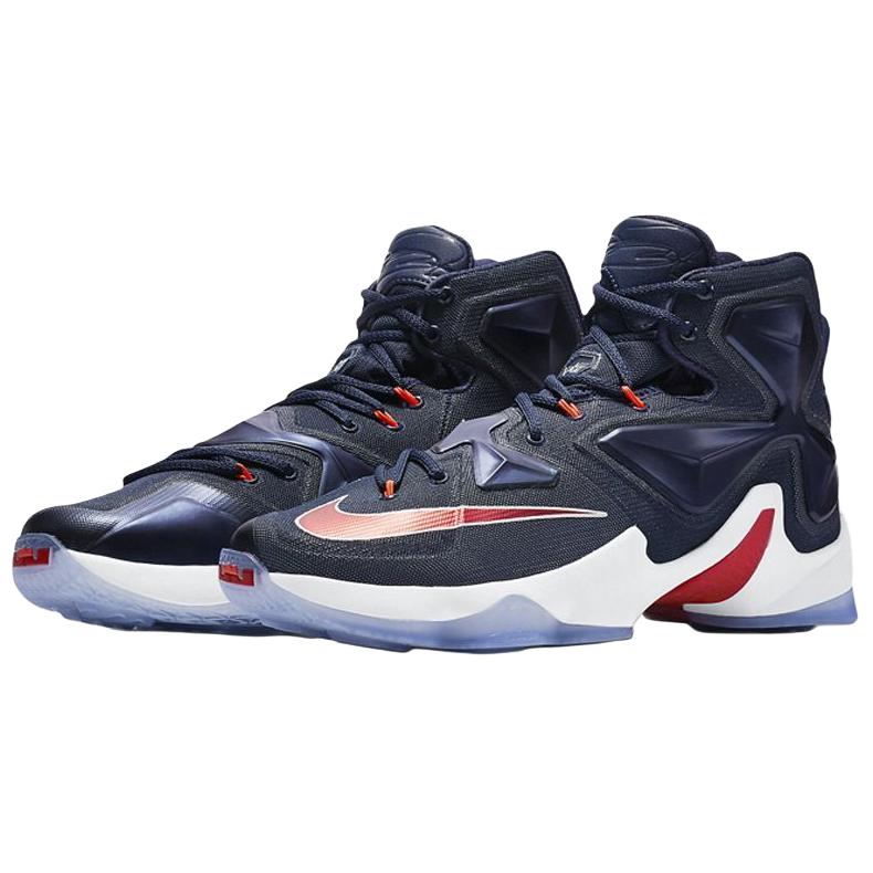 Nike Lebron 13 EP Comfortable Soft Non-Slip Durable High-Top Basketball Shoes Men sneaker Navy-Blue 807220-461