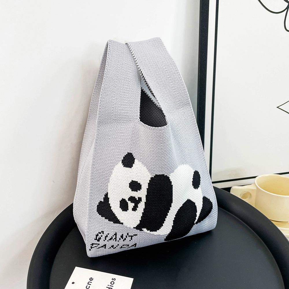 Large Capacity Knitted Bag Women'S Knitted Handbag Tote Bag Portable Storage For Outdoor Use Soft Woven Versatile And Cute Bag