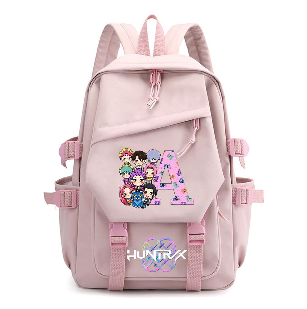 26 English Letter Kpop Demon Hunters Printed Backpack for Teenager Boy Gril Schoolbag Children Student Bookback Women Travel Bag Kid Gift Rucksak