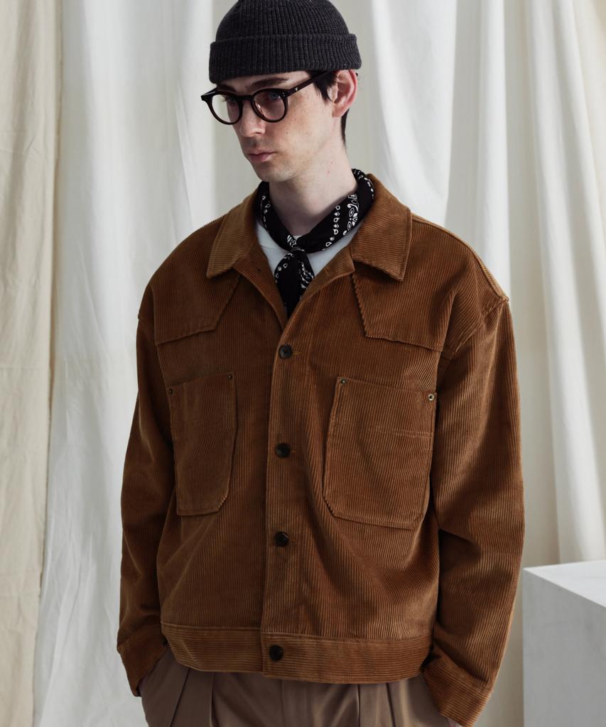 Stage Name Western Corduroy Oversized Trucker Jacket_Camel Brown