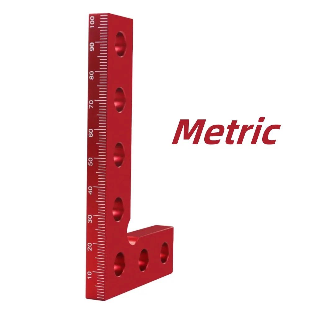 Ferramenta de Marcação de Borda Quadrada de Precisão de 90 Graus para Marcenaria, Esquadro de Marcação de Bolso de Alumínio para Carpintaria, Régua de Ângulo Reto