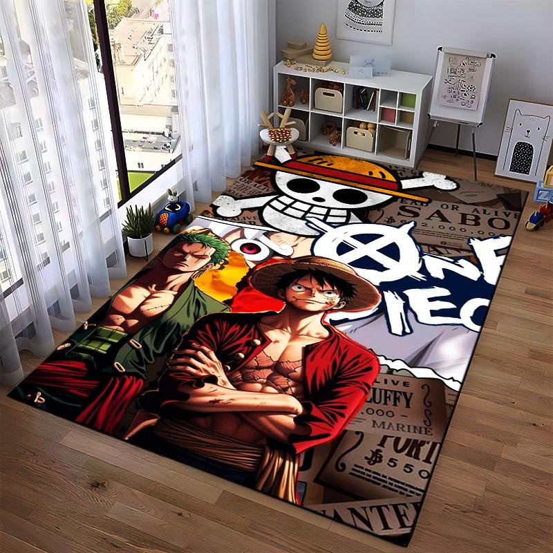 "Anime Style Pirate Themed Carpet with Bold Colors and Iconic Design" Suitable for use as an anti-slip for living room bedroom sofas