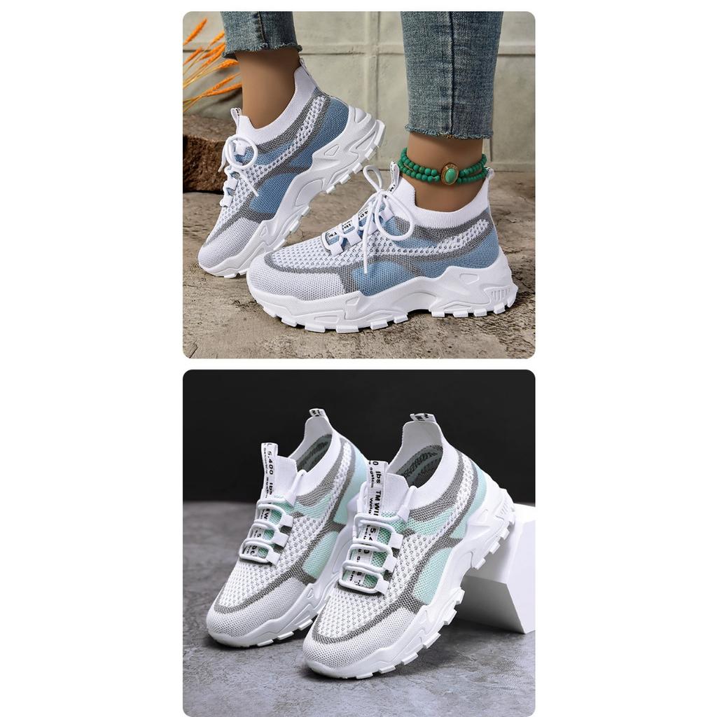 Ladies' Casual Sports Shoes, Oversized Lightweight Soft Soled Sports and Leisure Shoes, Comfortable Non Slip Walking Shoes, Lace Up Running Shoes