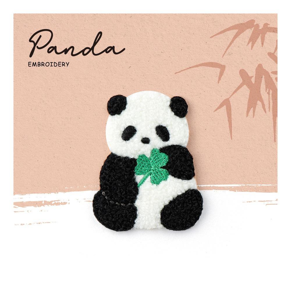

Cute Embroidery Panda Pin Exquisite Cloth Badge Creative Panda Brooch Clothing Accessory