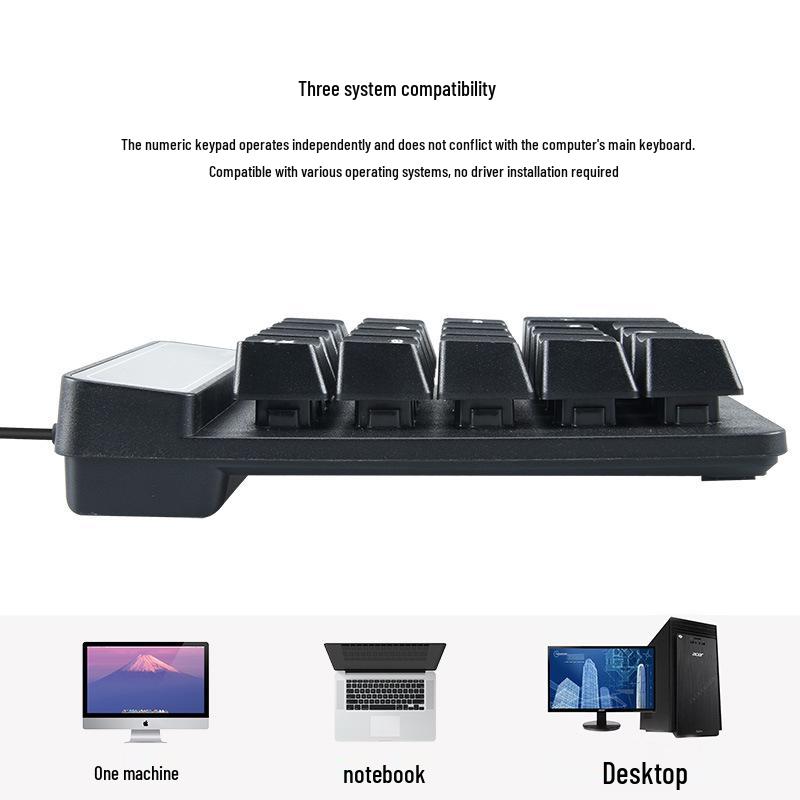 Waterproof Wired USB Keyboard with Suspended Mechanical-Feel Keys for Laptop & Cash Register