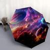 Galaxy, Nebula Themed Automatic Opening and Closing Umbrella, Compact Travel Umbrella, Lightweight and Portable, Suitable for Beach Commutin