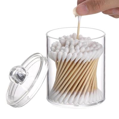 4pcs/set  Clear Swab Holders With Lid, Dust-proof Swab Storage Dispenser Jars For Swab, Jewelry, Powder Puffs, Beauty Eggs,