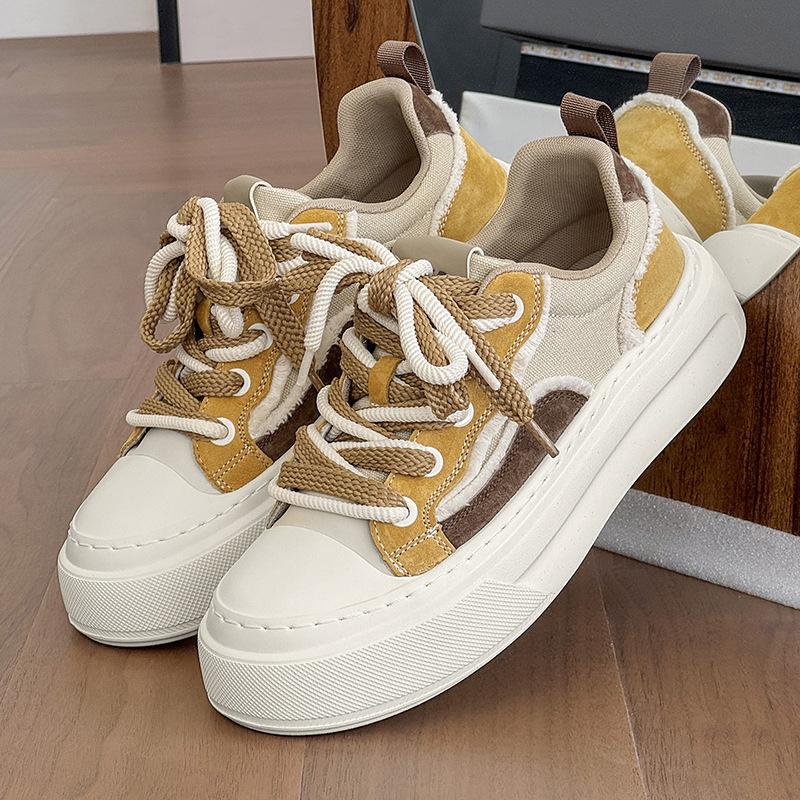 Winter shoe leather surface waterproof, velvet, cold-proof and warm cotton shoes flat sole, light sole sports and leisure shoes