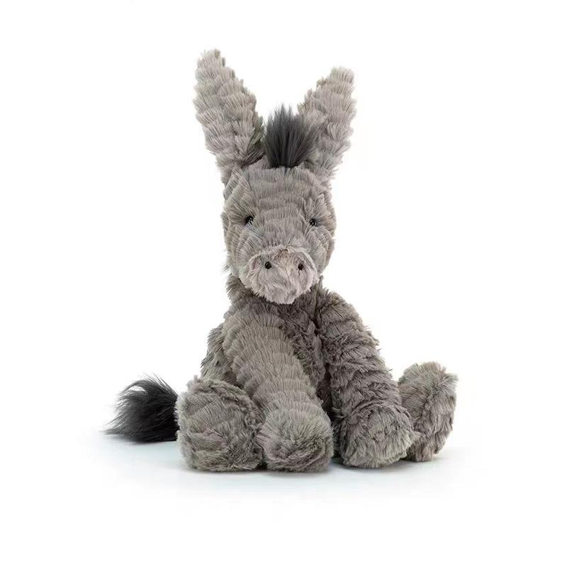 23cm Cute Burro Peluche Toys Lovely Grey Donkey Plush Dolls Stuffed Soft Animal for Baby Infant Birthday Room Decor Gifts