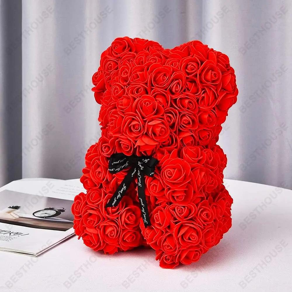 * Künstliche Rosen, Teddybär Geschenke für Frauen San