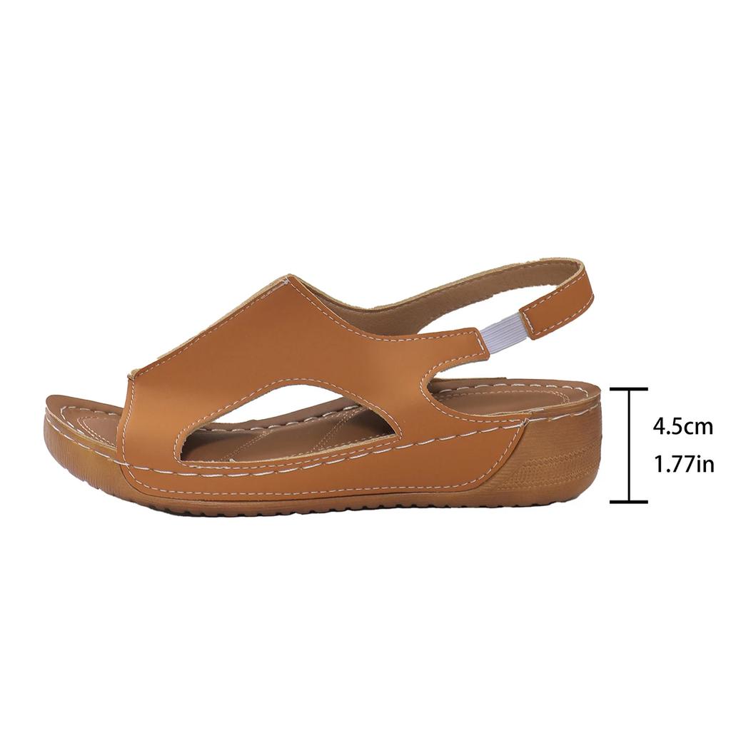 Mode Klassieke Retro Dames Sandalen 2024 Zomer Peep Toe Casual Outdoor Slippers Comfortabele Sleehak Romeinse Dames Schoenen Sandalias De Mujer