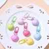 5pcs Anti-lost Love Resin Keychain Colorful Car Keychain Cute Heart Pendant Keyring  Earphone Bag