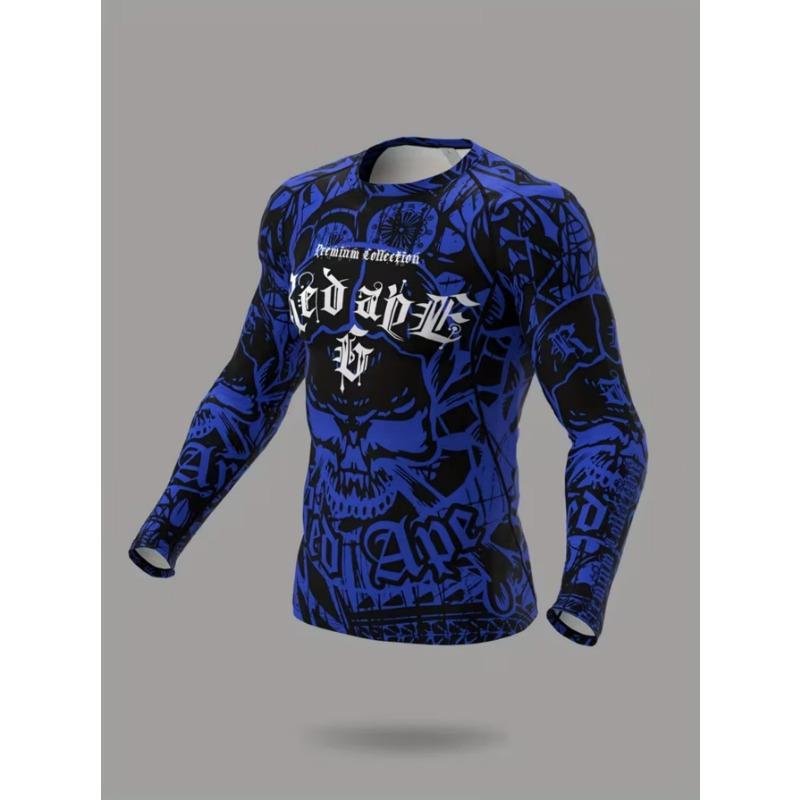 Men's 3D Stripe Printed Long-sleeved T-shirt, Comfortable, Breathable and Versatile Men's Top