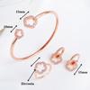 Gold/Rose Gold/Silver High-Quality Shiny Zirconia Five-Leaf Flower Finger Jewelry Adjustable Ring Simple For Woman Jewelry Gift