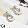 Vintage Golden Smooth Teardrop Clip on Earrings for Women Metal Thick Geometric Non Pierced Drop Earring Statement Party Jewelry
