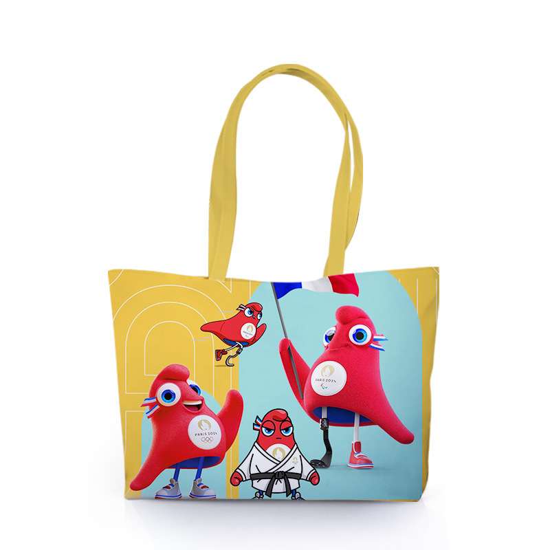 Paris 2024 Sports Competition Mascot Phryge Large Capacity Pu Material  Handbag