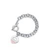 Classic Enamel Heart Bracelet for Women with Clasp Heart Pendant