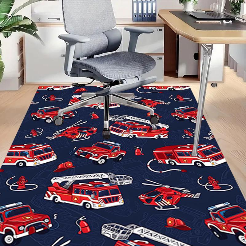 1PC firetruck firehelicopter Extra Large Non Slip Floor carpet, Office, family, bedroom, Studio Large Area Rug Indoor Rugs, Vibrant Colors