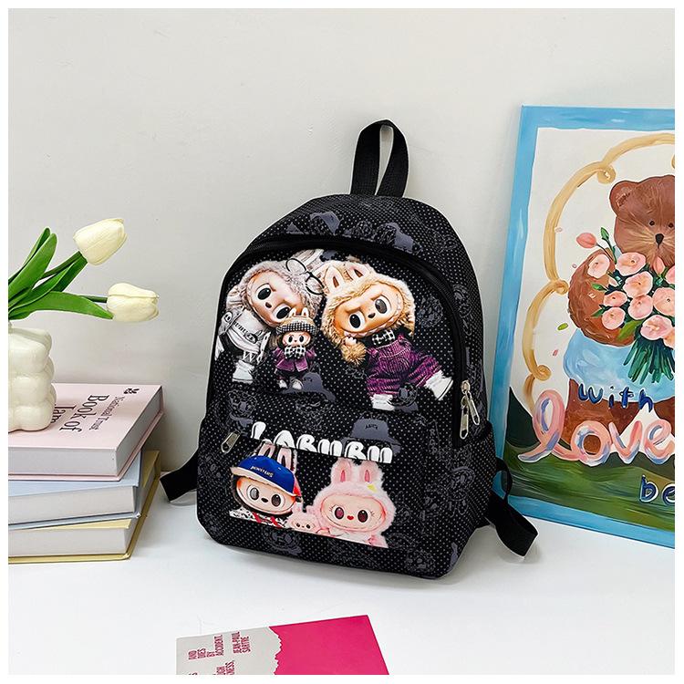 

Новий великої місткості новий милий дитячий рюкзак для початкової школи чорний