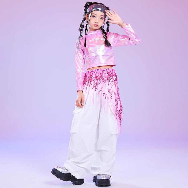 Clothes Jazz Dance Costume Set Kids Fashion Sequins Show Costumes Girls Catwalk Fashion Outfits Kids Hip Hop Hip Hop Dance