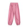 Girls' Elastic Waist Lace Cuffed Wide-Leg Pants with Apple Buttons