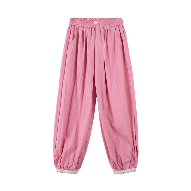 Girls' Elastic Waist Lace Cuffed Wide-Leg Pants with Apple Buttons