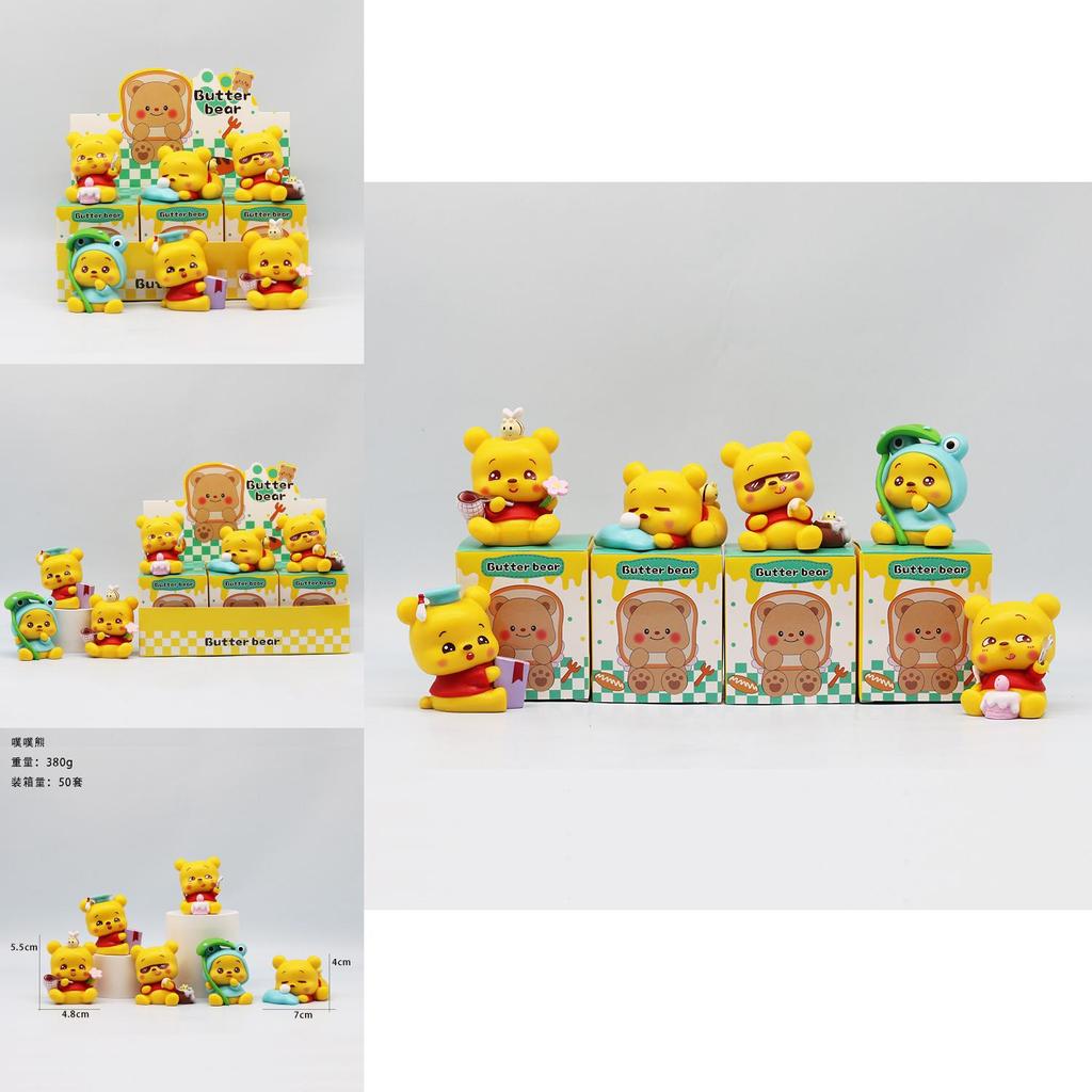 Charming Pooh Bear Pvc Figurine Set Perfect Birthday Gift For Kids And Collectors