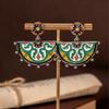 Vintage Enamel Cloud Shoulder Pattern Earrings With Chinese Style Versatile Temperament Oil Dripping Antique