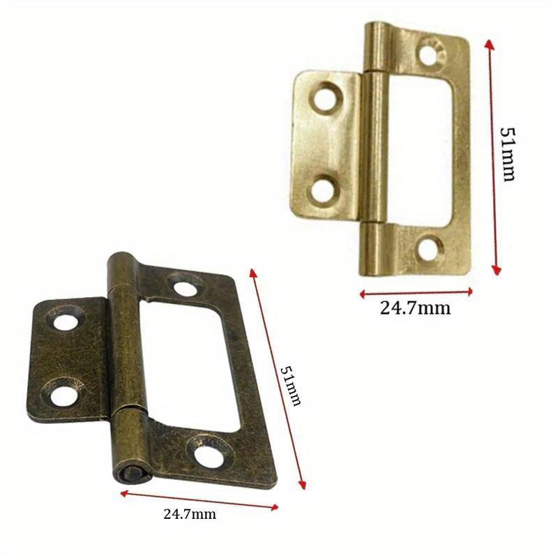 10pcs Door Hinges Bifold Butt Cabinet Hinges Vintage Furniture Hardware Antique Door Hinge