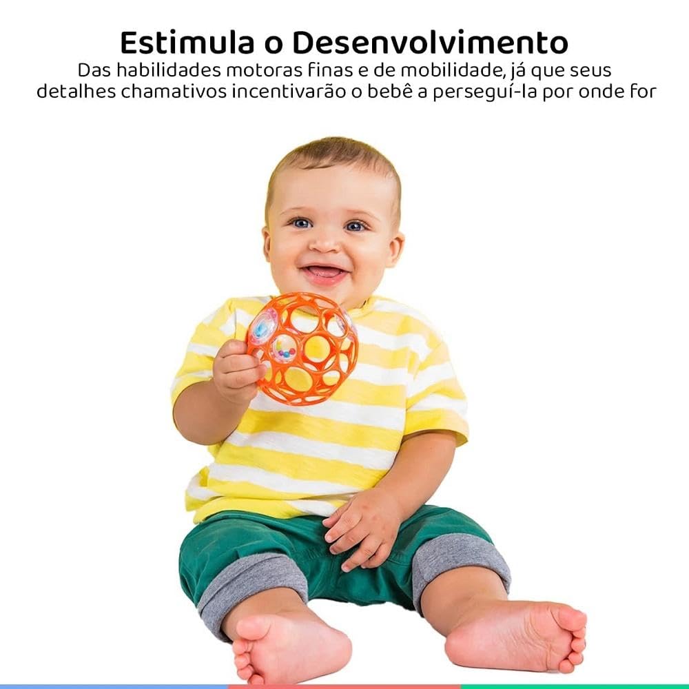 Bright Starts Oball Rattle Months and Stroller Teething Baby 11487 (0 Up) Toy, Toy, Softball, Gift, Red,