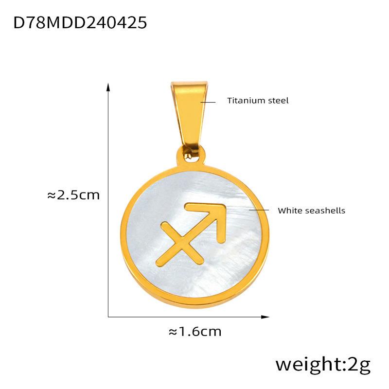 Constellation Anheng Halskjede Enkelt Titanium Stål 18K gull Temperament Allsidig Shell Runde merkevare smykker