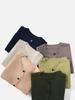 2025 Autumn Women's Minimalist Solid Knitted Cardigan - Casual Crew Neck Long Sleeve Cashmere Sweater 
