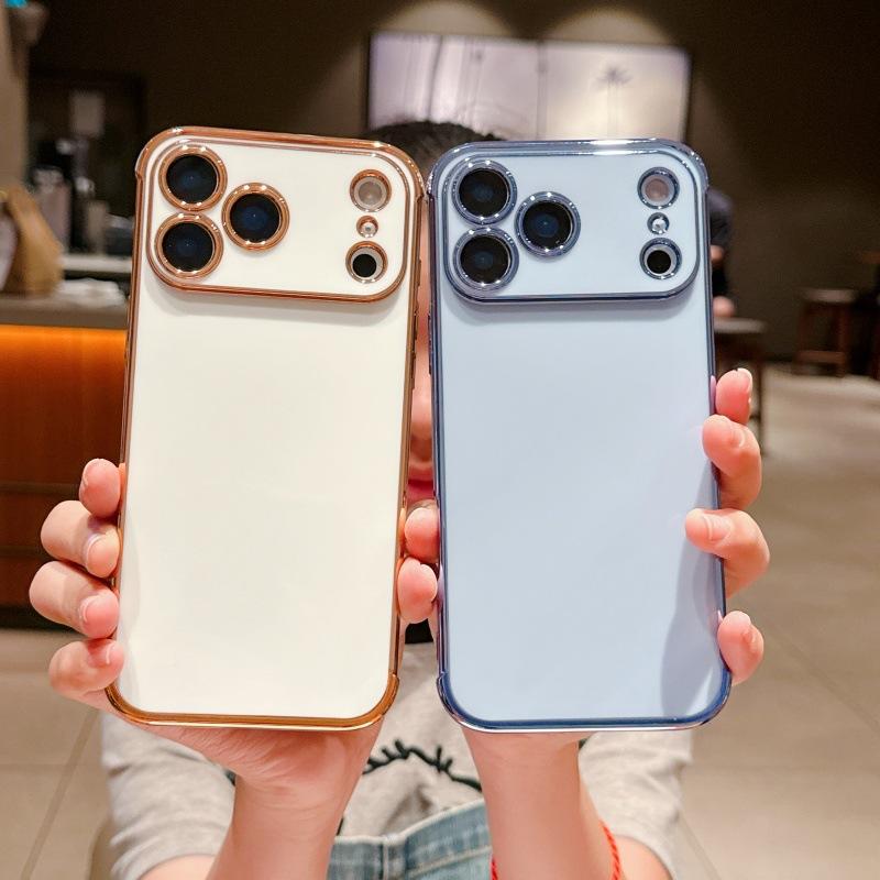 For IPhone 17 Promax Phone Case with Wave Plated Large Window for Apple 16/14/15 Soft Shell