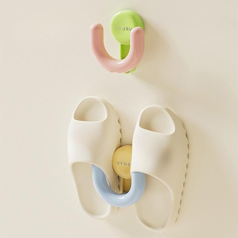 Estante para zapatillas con ventosa estilo dopamina – Montaje de pared para baño sin taladrar con drenaje | Almacenamiento multiescena