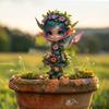 1Pc Cute Elf Doll Acrylic Flat Festive Garden Decoration Ground Plug Potted Plant Stand Decoration