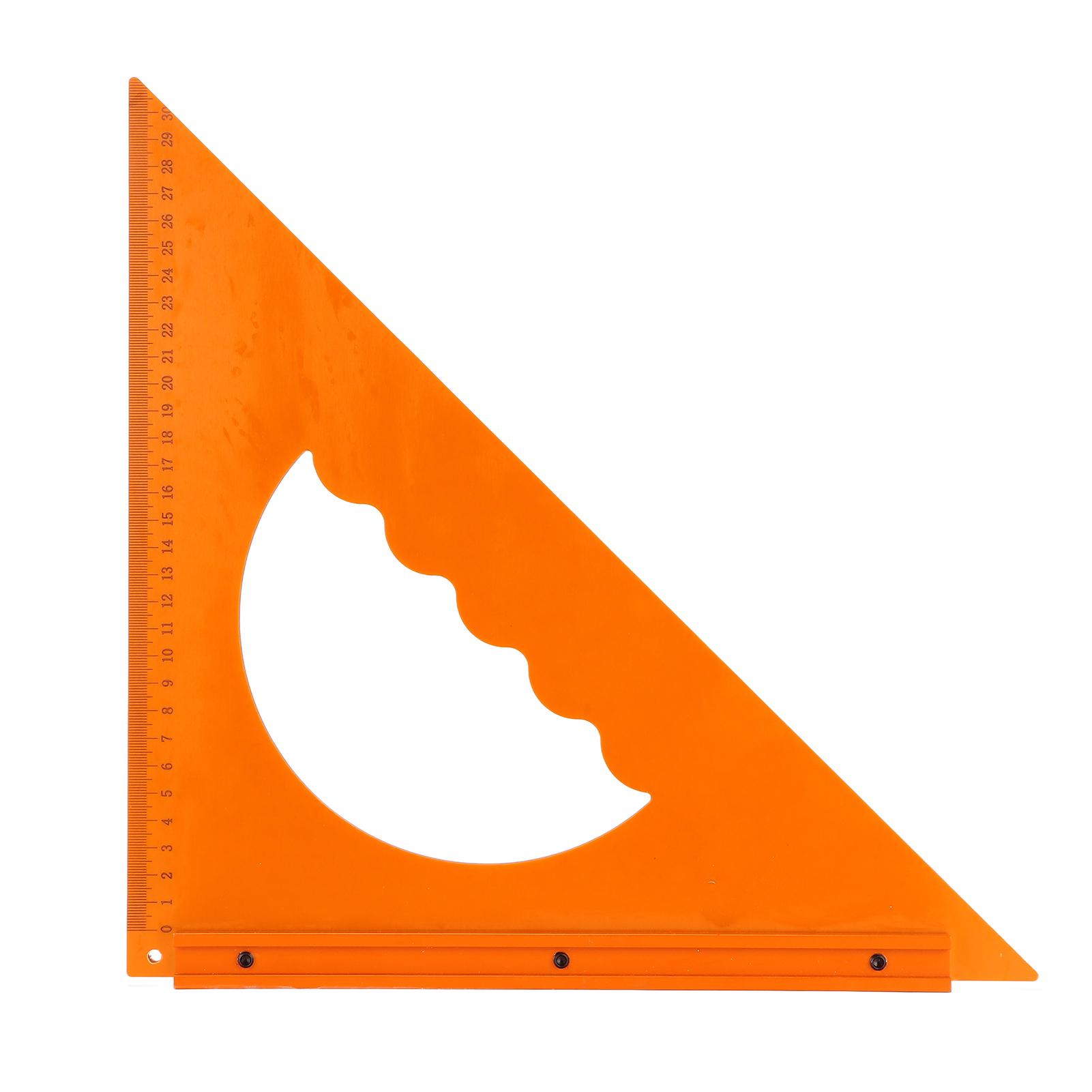 Деревообрабатывающая треугольная пластинчатая линейка Точное измерение Двусторонняя шкала 90 градусов Деревообрабатывающая линейка