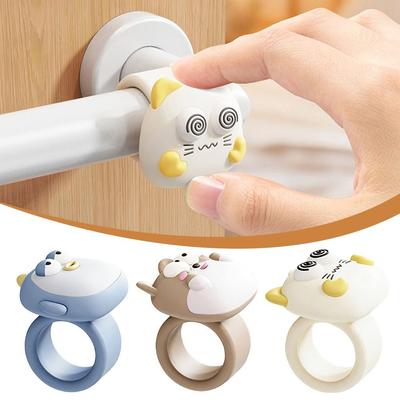 Silicone Door Handle Impact Pad Anti-Shock Punch-free Wall Protector Cartoon Silent Door Handle Anti-collision Ring