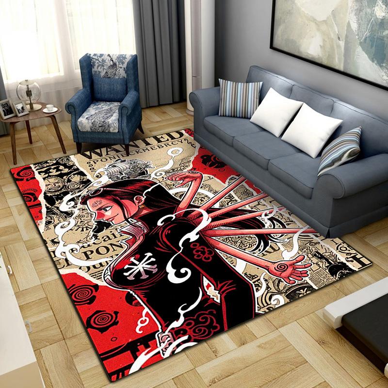 Monkey D. Luffy Printed Anti-slip Carpet Fashionable Decorative Rug Mat for Bedroom Living Room LXR155