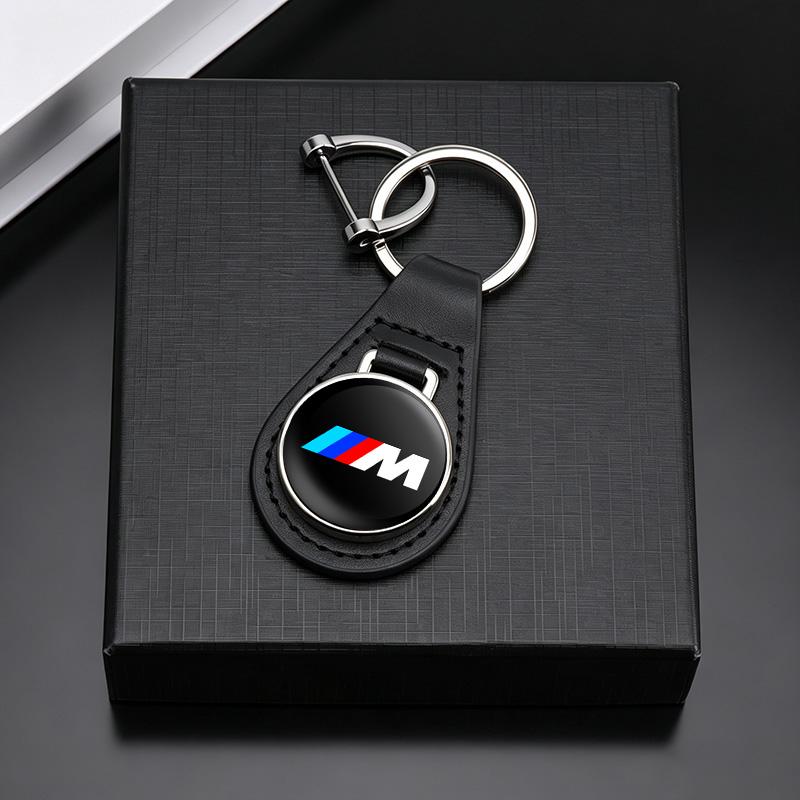 Metal Leather Car Emblem Keychain Keyring Key Ring Pendant For BMW M E46 E90 E60 F30 G20 X1 X2 X3 X4 X5 X6 X7 i3 i4 i5 i7 M2 G30 cwsh87