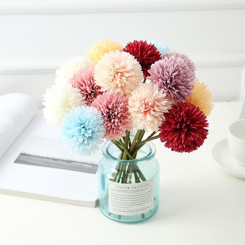 Floral Fake Ball Chrysanthemum Silk Flower For Party Decor And Props Photography