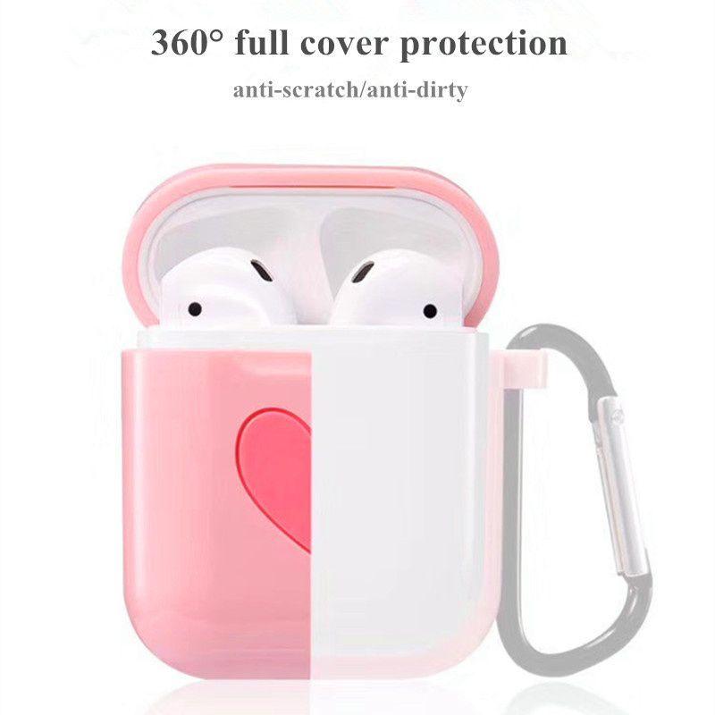 Love Heart Protective Bag Cover For Airpods Made Of Soft Skin-friendly Silicone