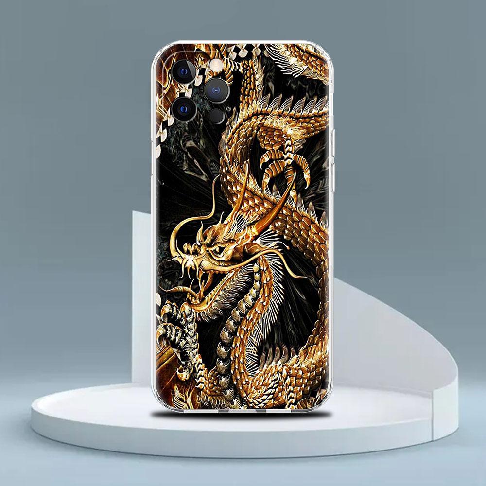 Clear Case For Apple iPhone 14 13 11 12 Pro 7 8 Plus XR X XS Max 6 6S 14Pro Silicone Phone Cover Animal Dragon