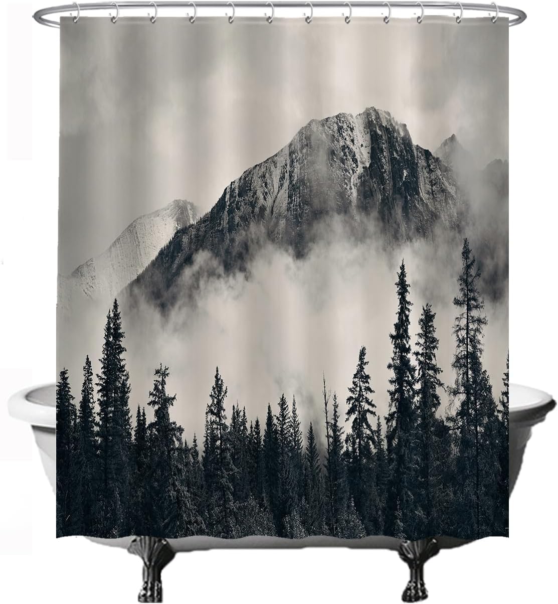 

Vintage Floral Shower Curtain 180 X 210Cm Bathroom Decorative Shower Curtain-Washable With 12 White Buckle W90*H180(CM)-1 Pcs
