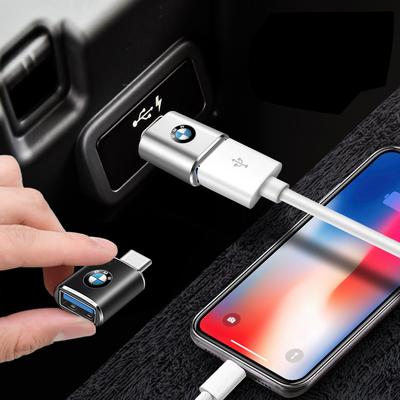 YAMHS1 New Car Styling Car Type-C To USB Interface Mini Converter Charging Adapter Logo For BMW E34 E46 E39 E70 F10 F20 F30 X5 X6 M5 M6