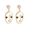 Promotional Earrings, Stylish And Simple Gold Face Contour Stud Earrings 1 Pair