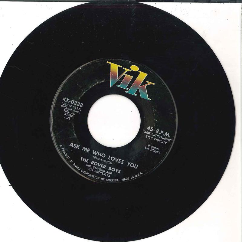 

7inch Record ROVER BOYS - S agapo / Ask Me Eho Loves You 4X0338 VIK US Pop Used