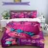 3pcs Trolls3 Cover Set - Personalized Name, HD Printed Bedding with 1 Cover and 2 Pillowcases - Perfect for Home Decor, Easy Care