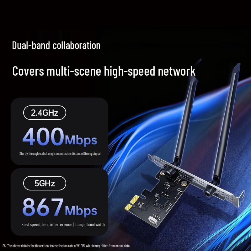 Ugreen AC1300 PCIe WiFi 5 & Bluetooth 5.2 Adapter (CN version)