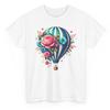 T-shirt Mongolfiera Blu Fiori Novità Arte